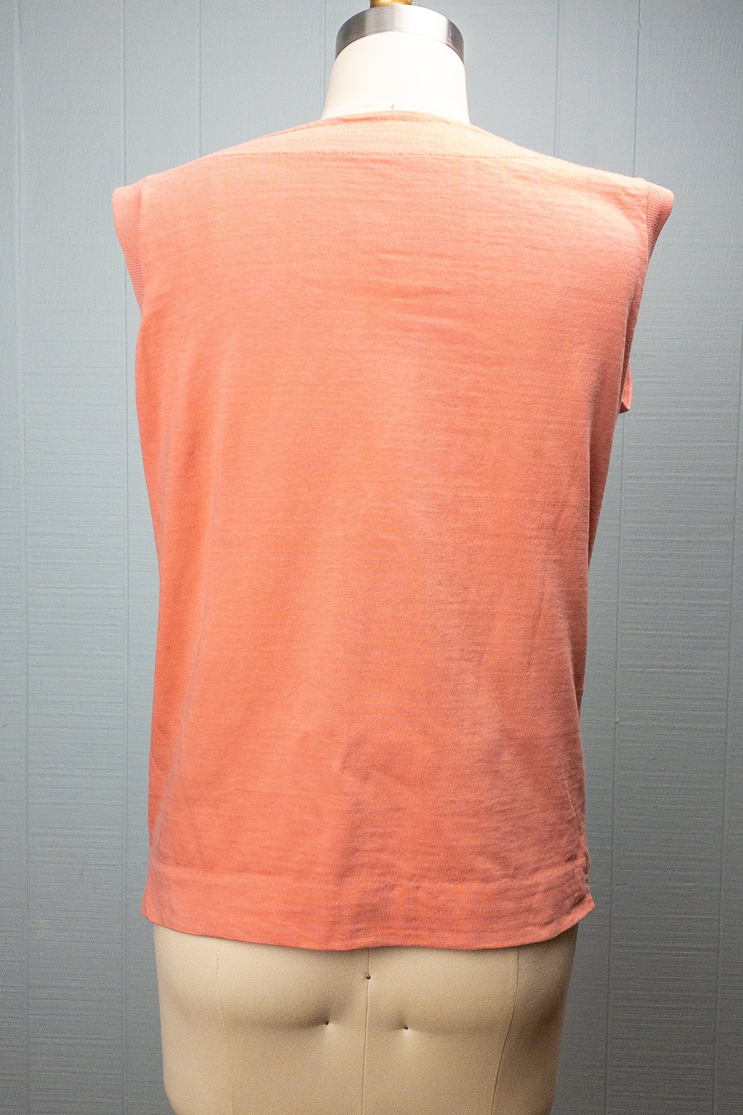 60's Peach Sleeveless Knit Tee | S/M