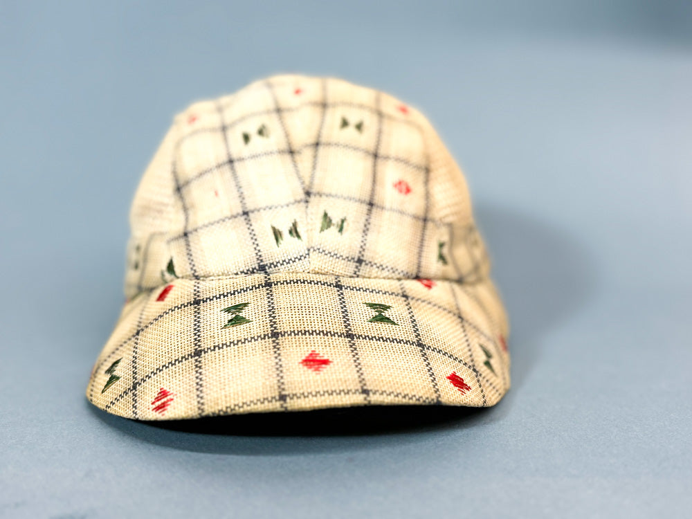 50s Mrs. Maisel Cream, Green & Red Embroidered Baseball Cap