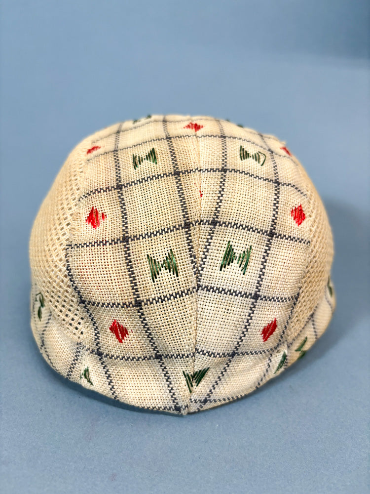 50s Mrs. Maisel Cream, Green & Red Embroidered Baseball Cap
