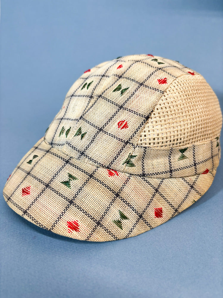 50s Mrs. Maisel Cream, Green & Red Embroidered Baseball Cap