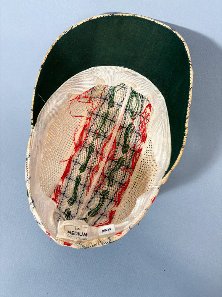 50s Mrs. Maisel Cream, Green & Red Embroidered Baseball Cap