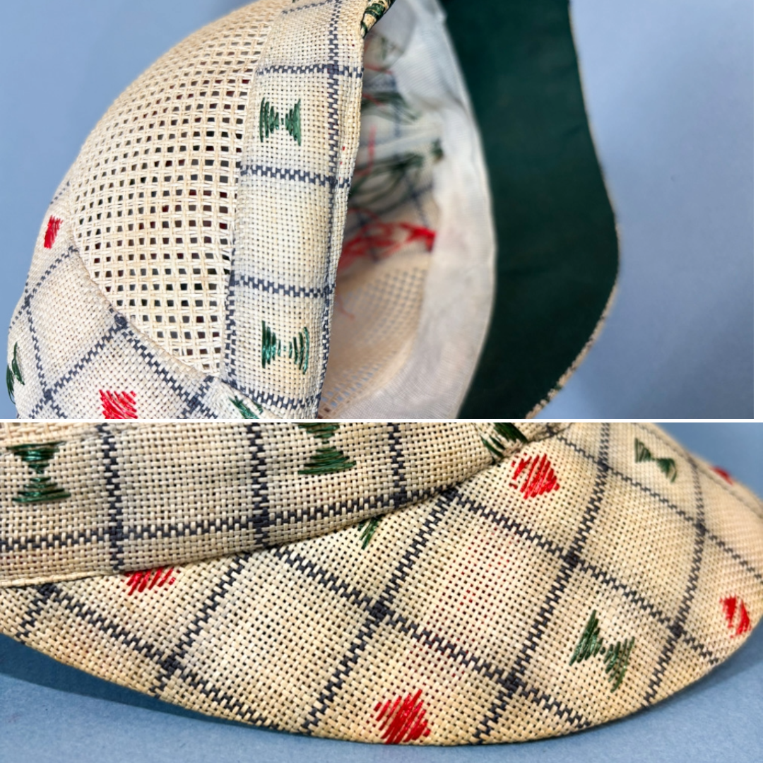 50s Mrs. Maisel Cream, Green & Red Embroidered Baseball Cap