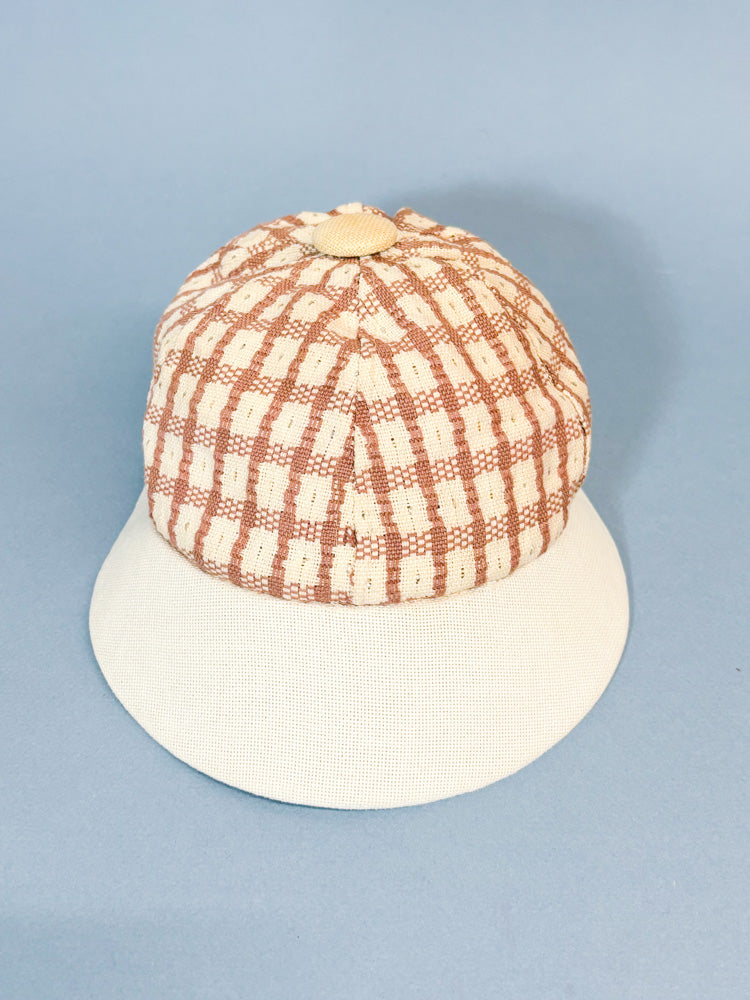 50s Mrs. Maisel Cream & Brown Sporty Baseball Cap