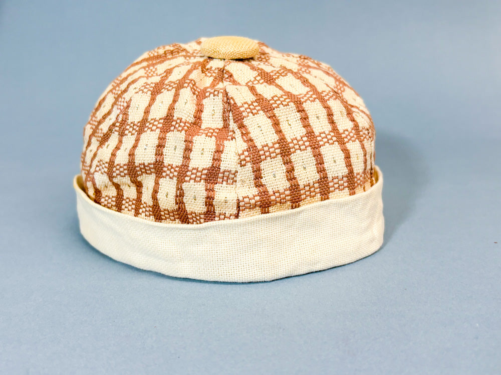 50s Mrs. Maisel Cream & Brown Sporty Baseball Cap