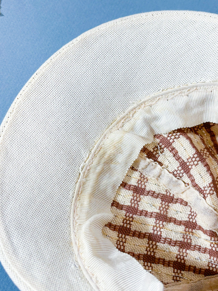 50s Mrs. Maisel Cream & Brown Sporty Baseball Cap