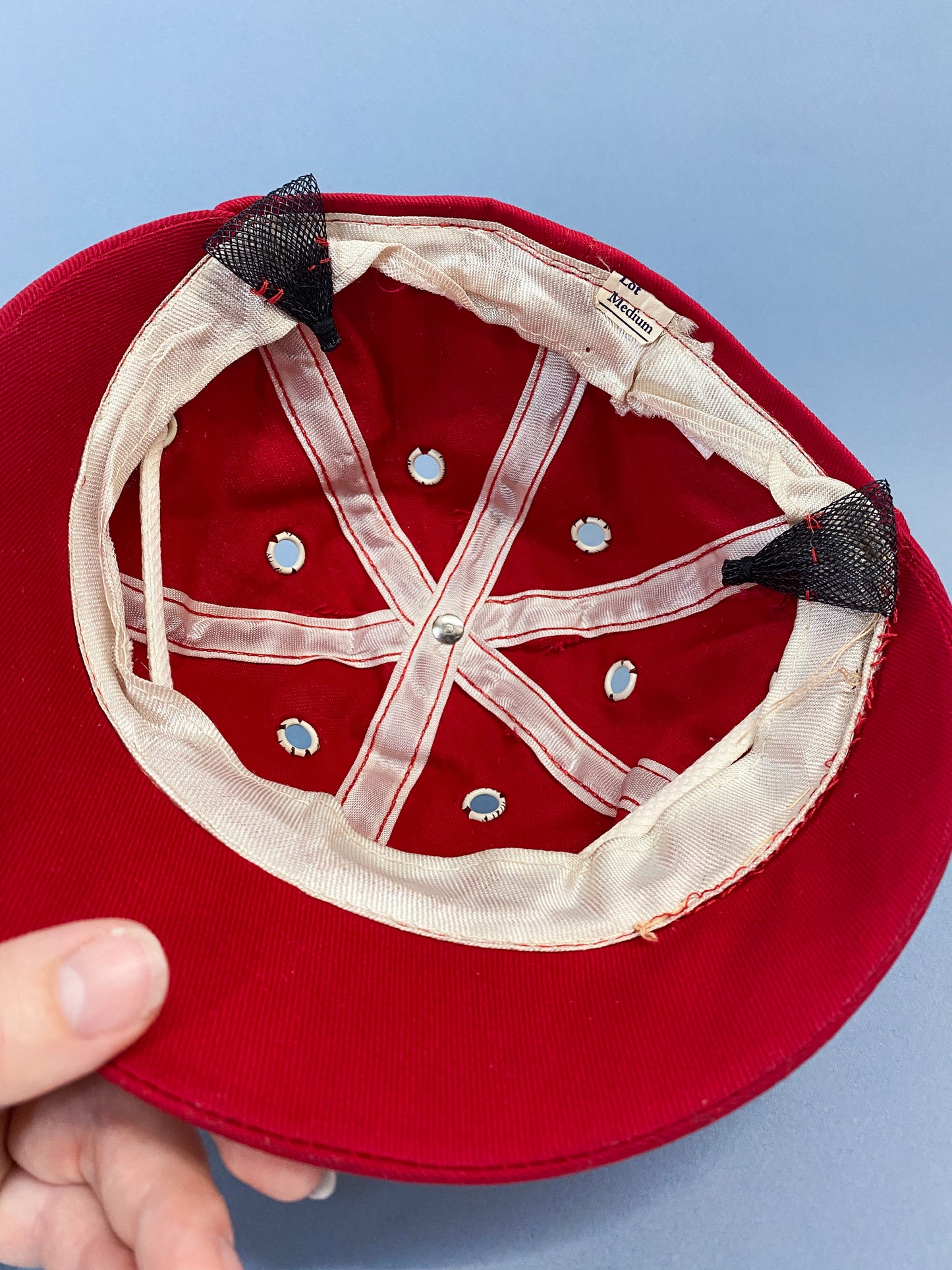 50's "Marvelous Mrs. Maisel" Red Grommet Nautical Shoelace Sporty Baseball Cap