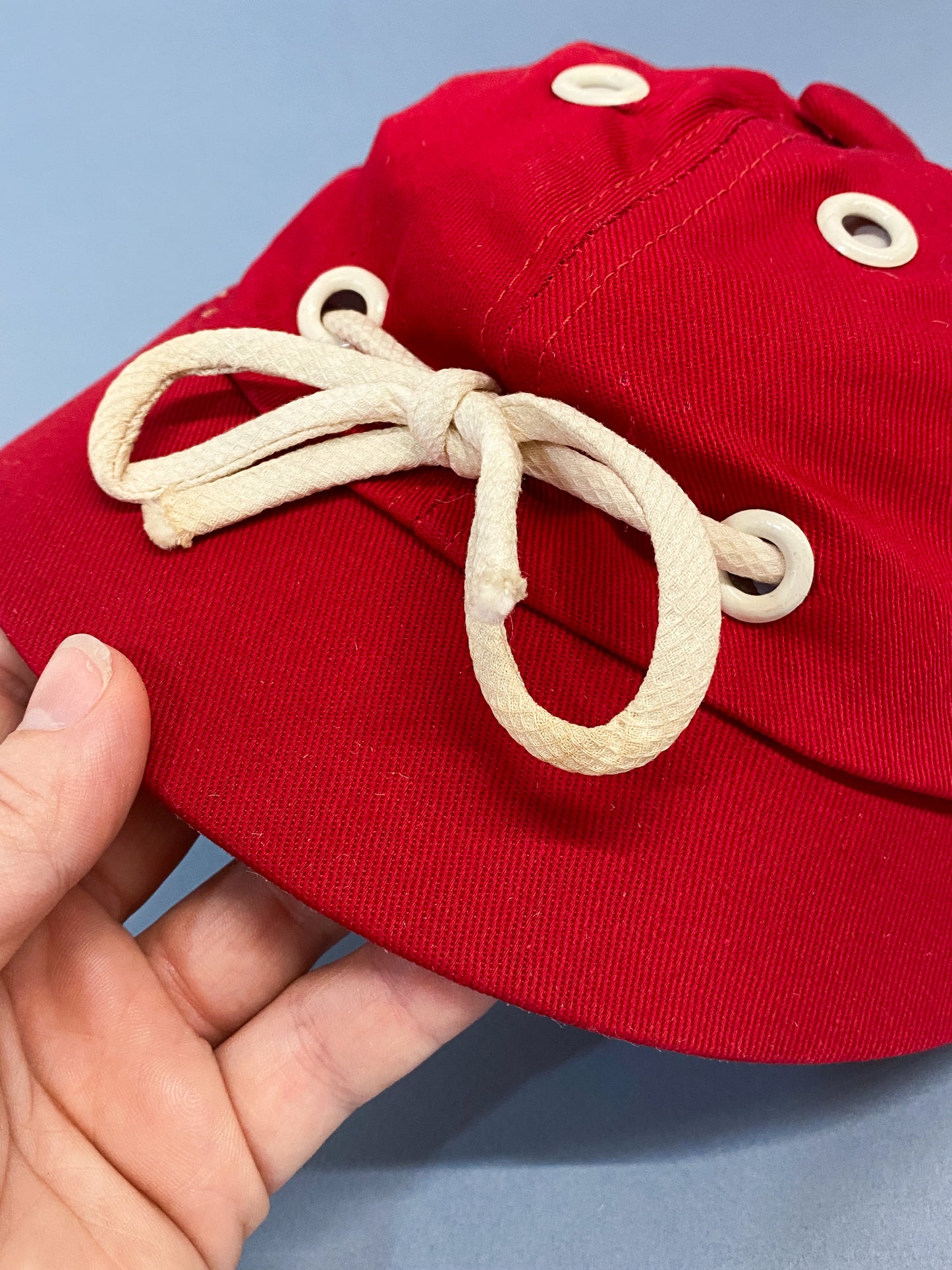 50's "Marvelous Mrs. Maisel" Red Grommet Nautical Shoelace Sporty Baseball Cap