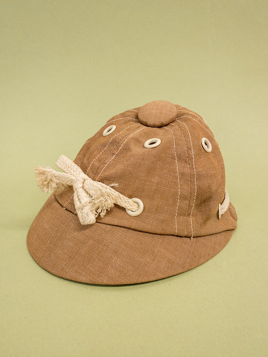 50's "Marvelous Mrs. Maisel" Brown Grommet Nautical Shoelace Sporty Baseball Cap