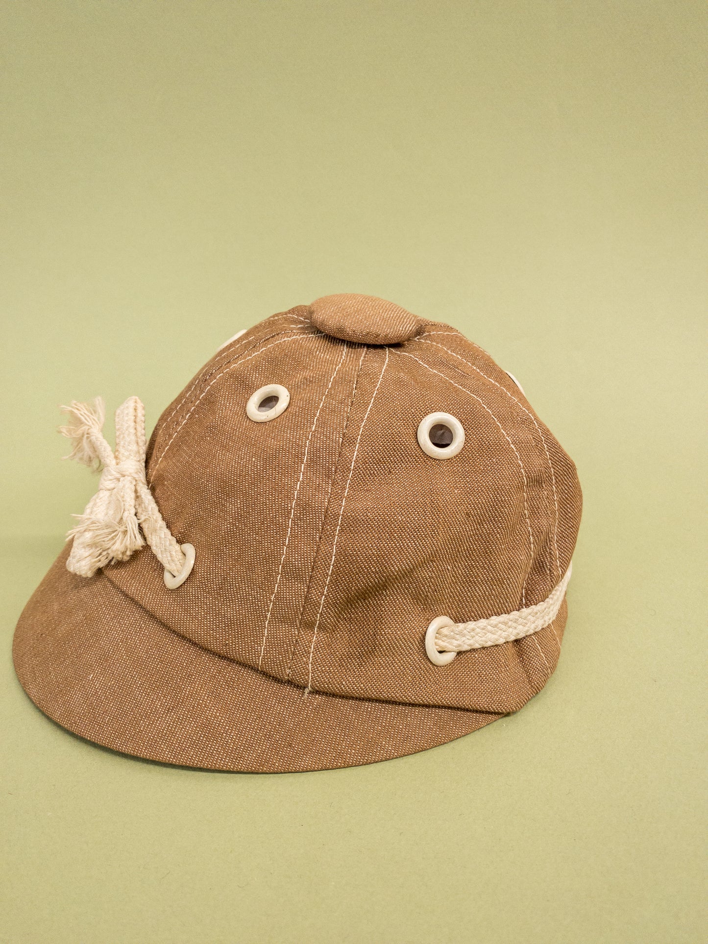 50's "Marvelous Mrs. Maisel" Brown Grommet Nautical Shoelace Sporty Baseball Cap