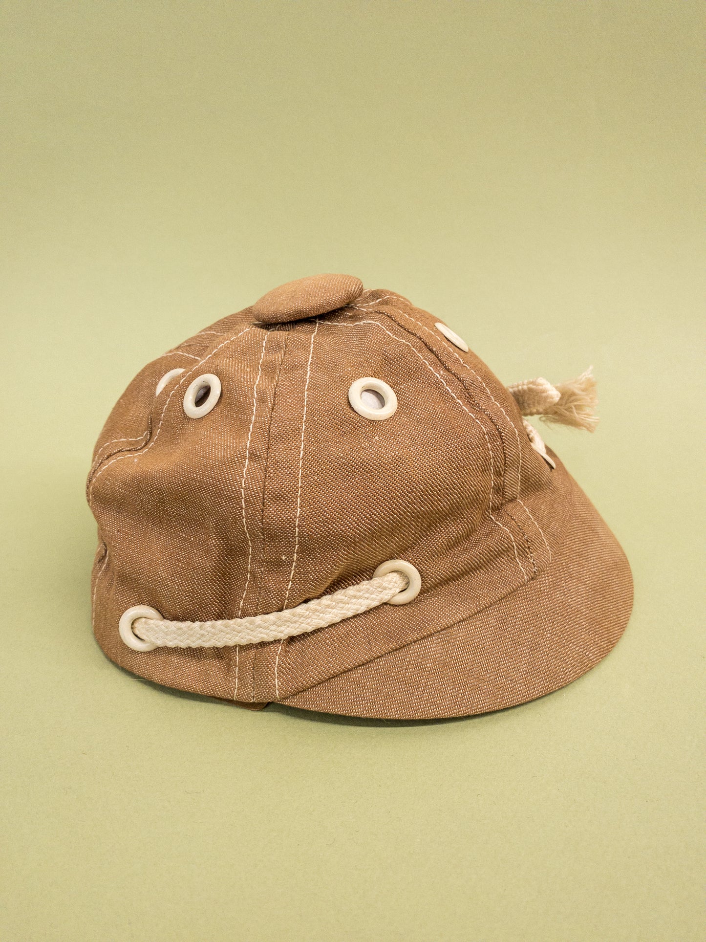 50's "Marvelous Mrs. Maisel" Brown Grommet Nautical Shoelace Sporty Baseball Cap