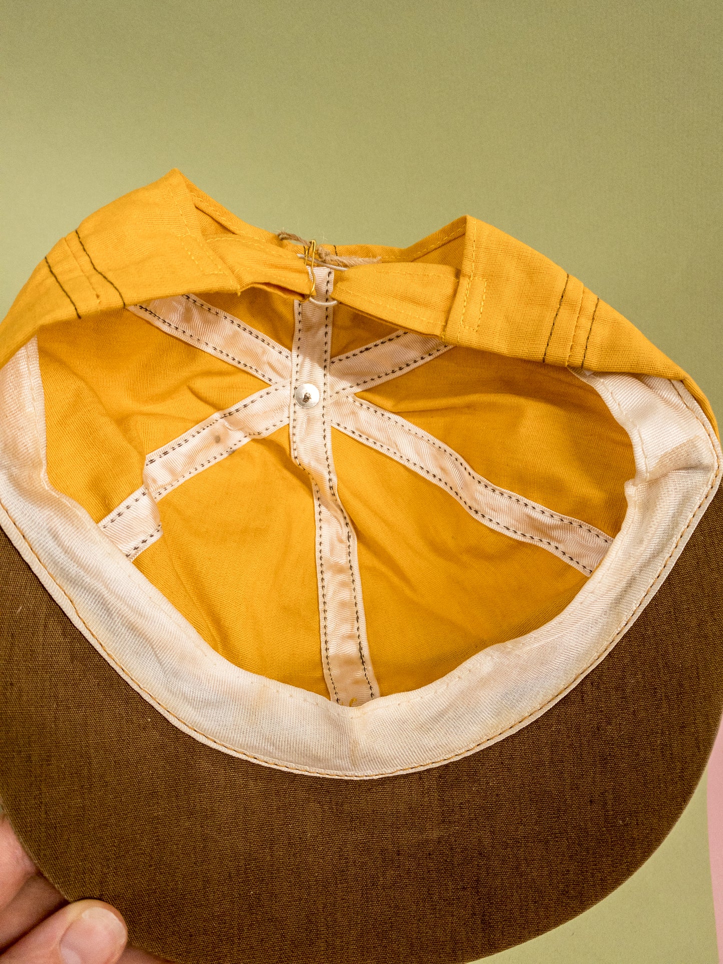 50's "Marvelous Mrs. Maisel" Gold & Brown Bow Sporty Baseball Cap