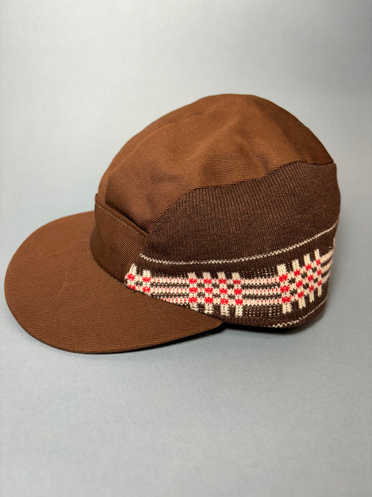 50's 60's "Marvelous Mrs. Maisel" Chocolate Brown Sweater Knit Earflap Winter Hat