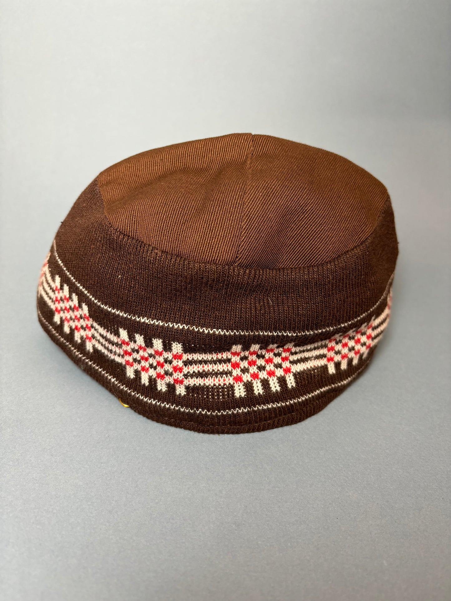 50's 60's "Marvelous Mrs. Maisel" Chocolate Brown Sweater Knit Earflap Winter Hat