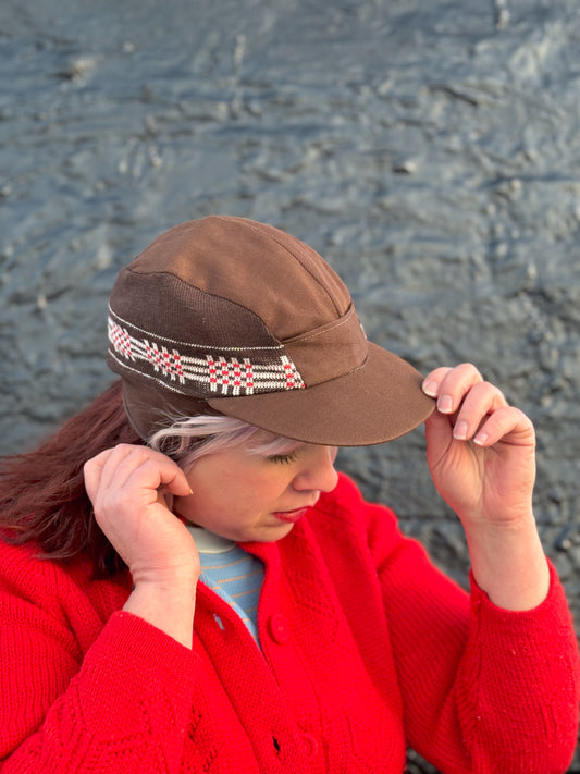 50's 60's "Marvelous Mrs. Maisel" Chocolate Brown Sweater Knit Earflap Winter Hat