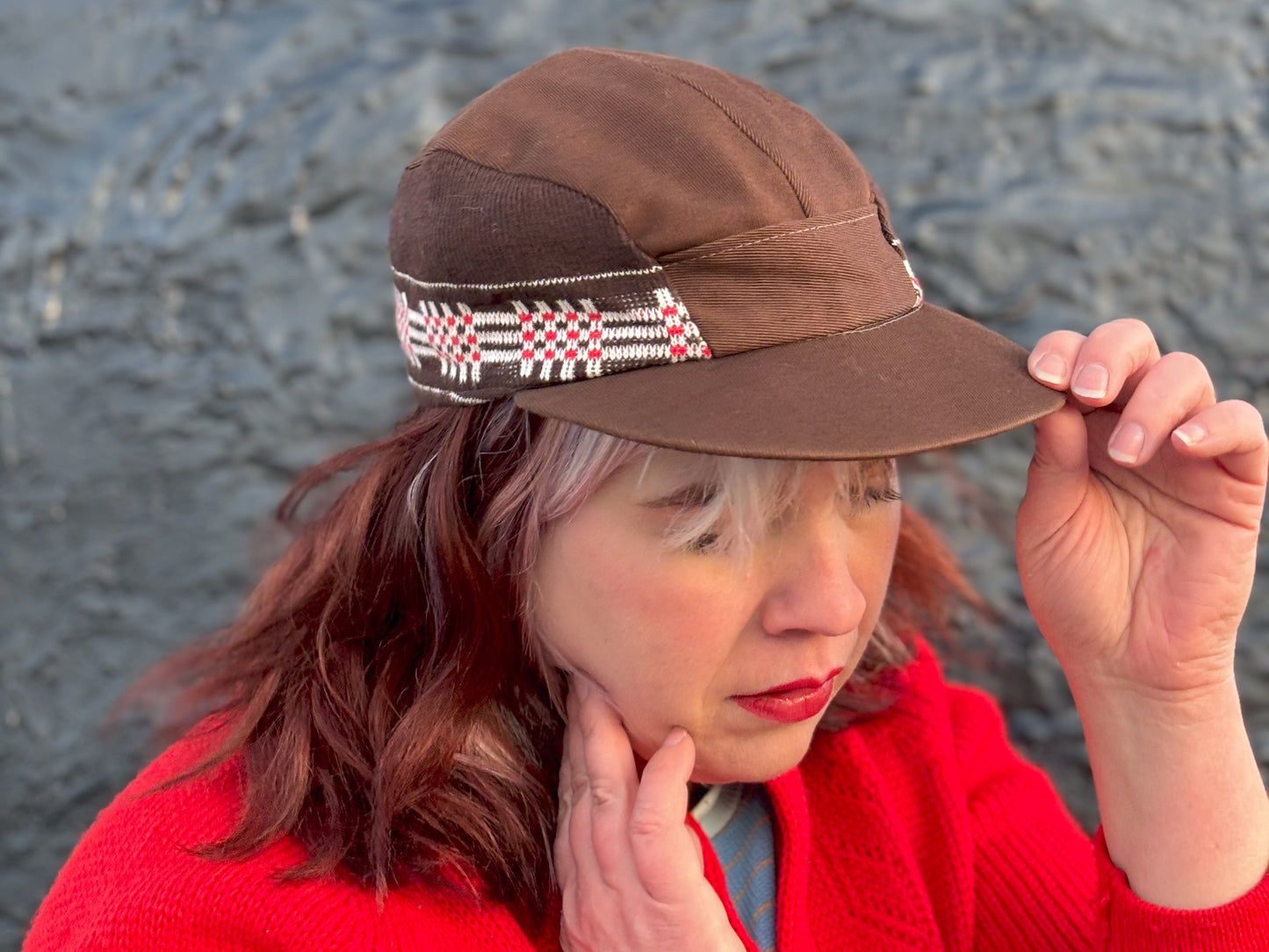 50's 60's "Marvelous Mrs. Maisel" Chocolate Brown Sweater Knit Earflap Winter Hat