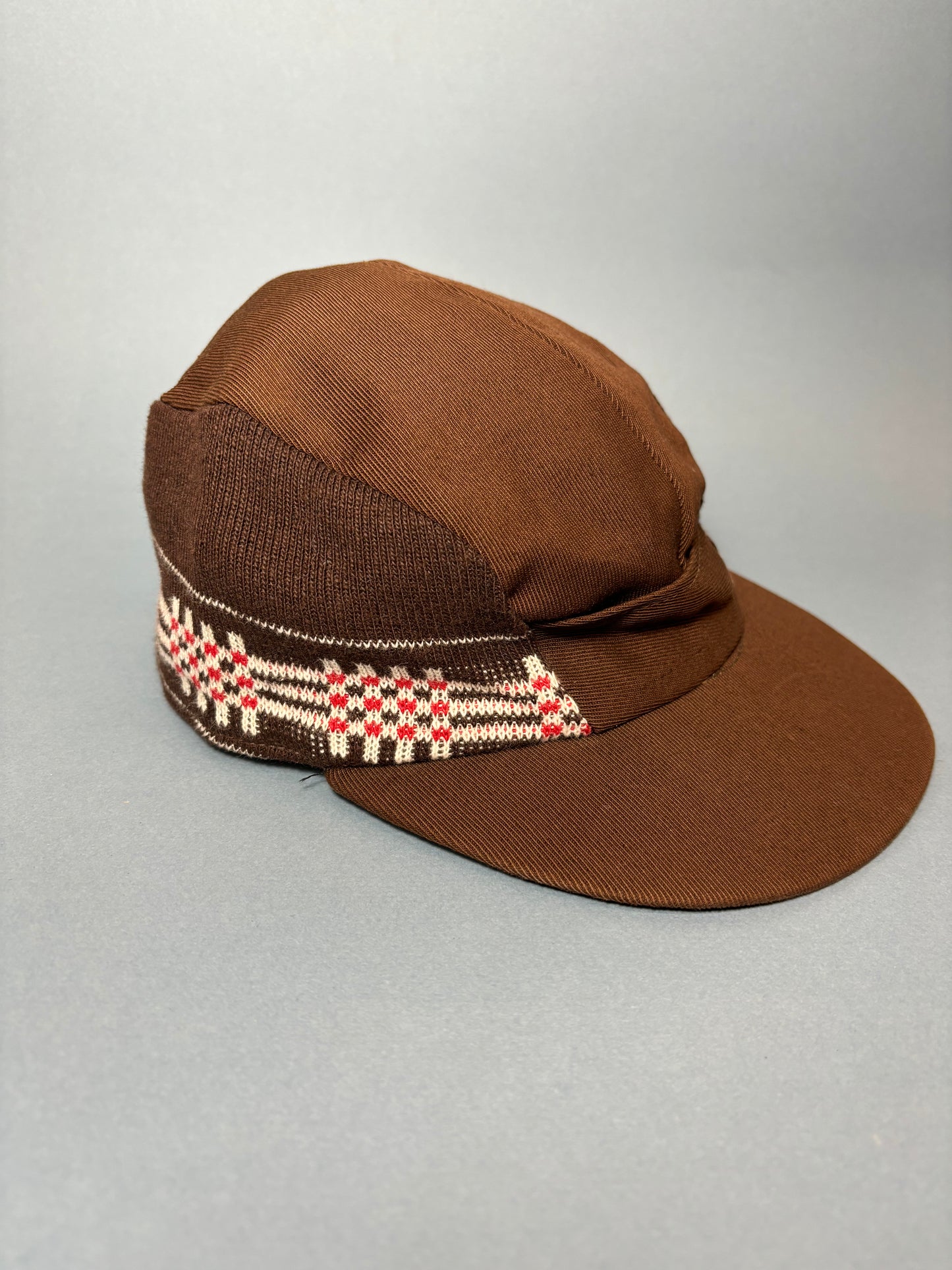 50's 60's "Marvelous Mrs. Maisel" Chocolate Brown Sweater Knit Earflap Winter Hat