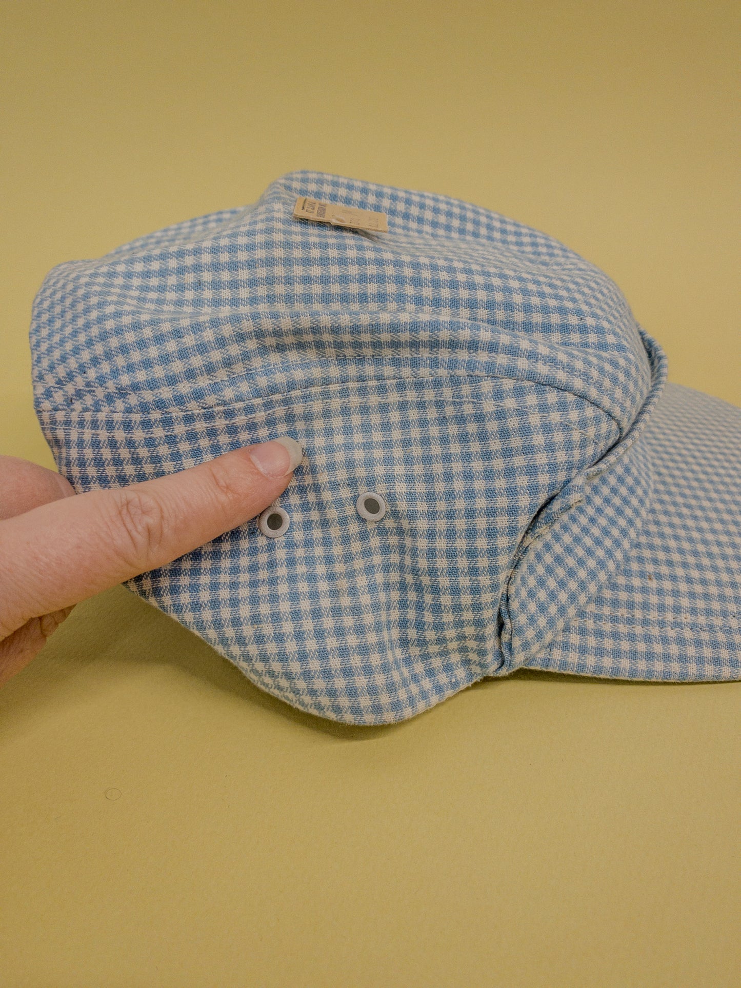 50's 60's "Marvelous Mrs. Maisel" Baby Blue Gingham Baseball Hat