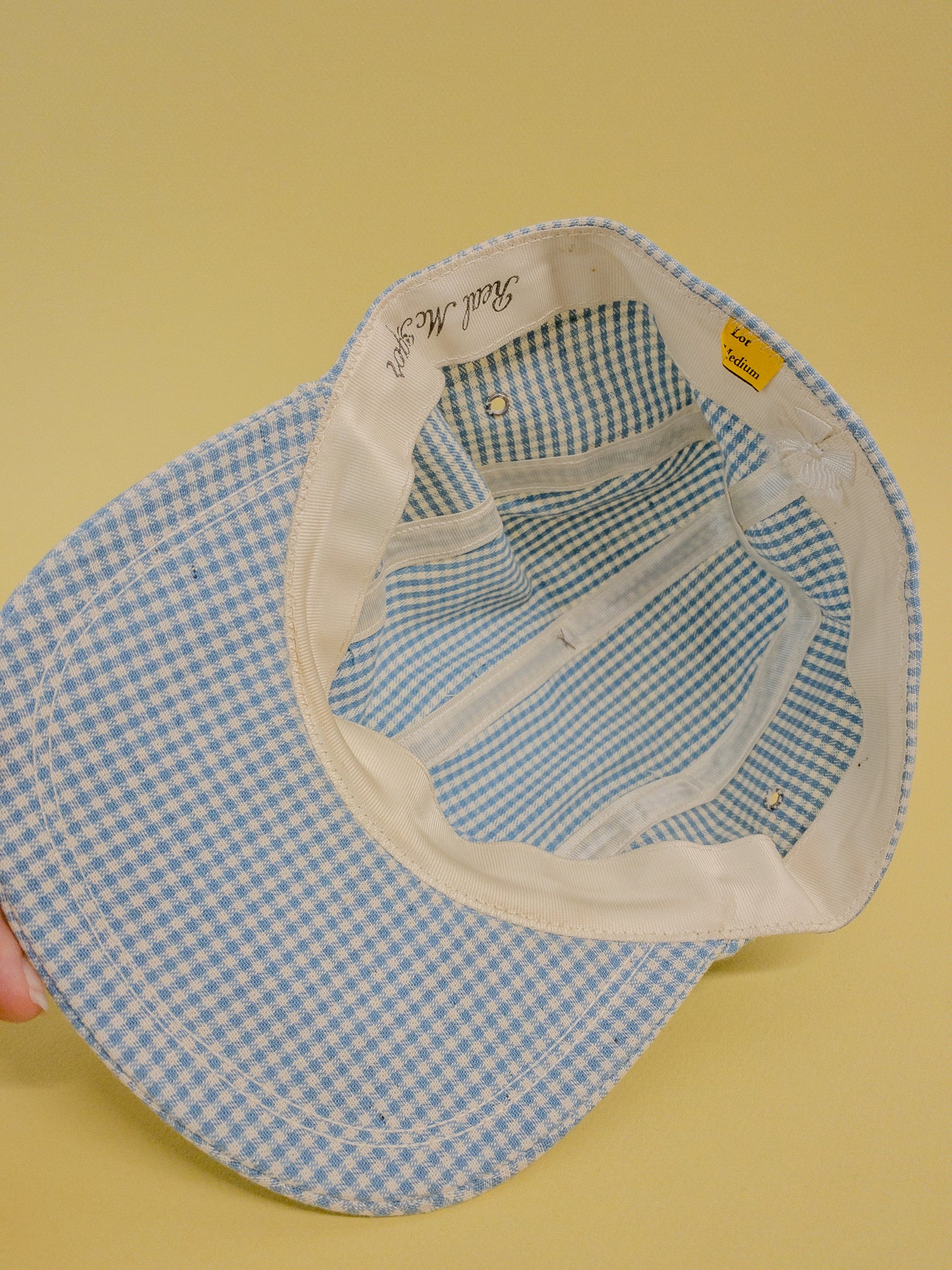 50's 60's "Marvelous Mrs. Maisel" Baby Blue Gingham Baseball Hat