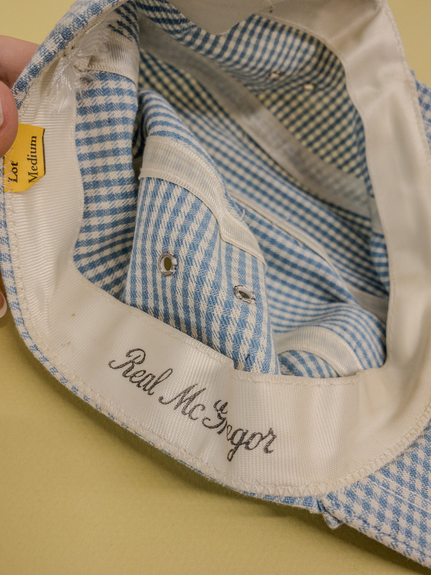 50's 60's "Marvelous Mrs. Maisel" Baby Blue Gingham Baseball Hat
