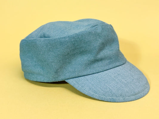 50s Mrs. Maisel Chambray Blue Work Cadet Hat