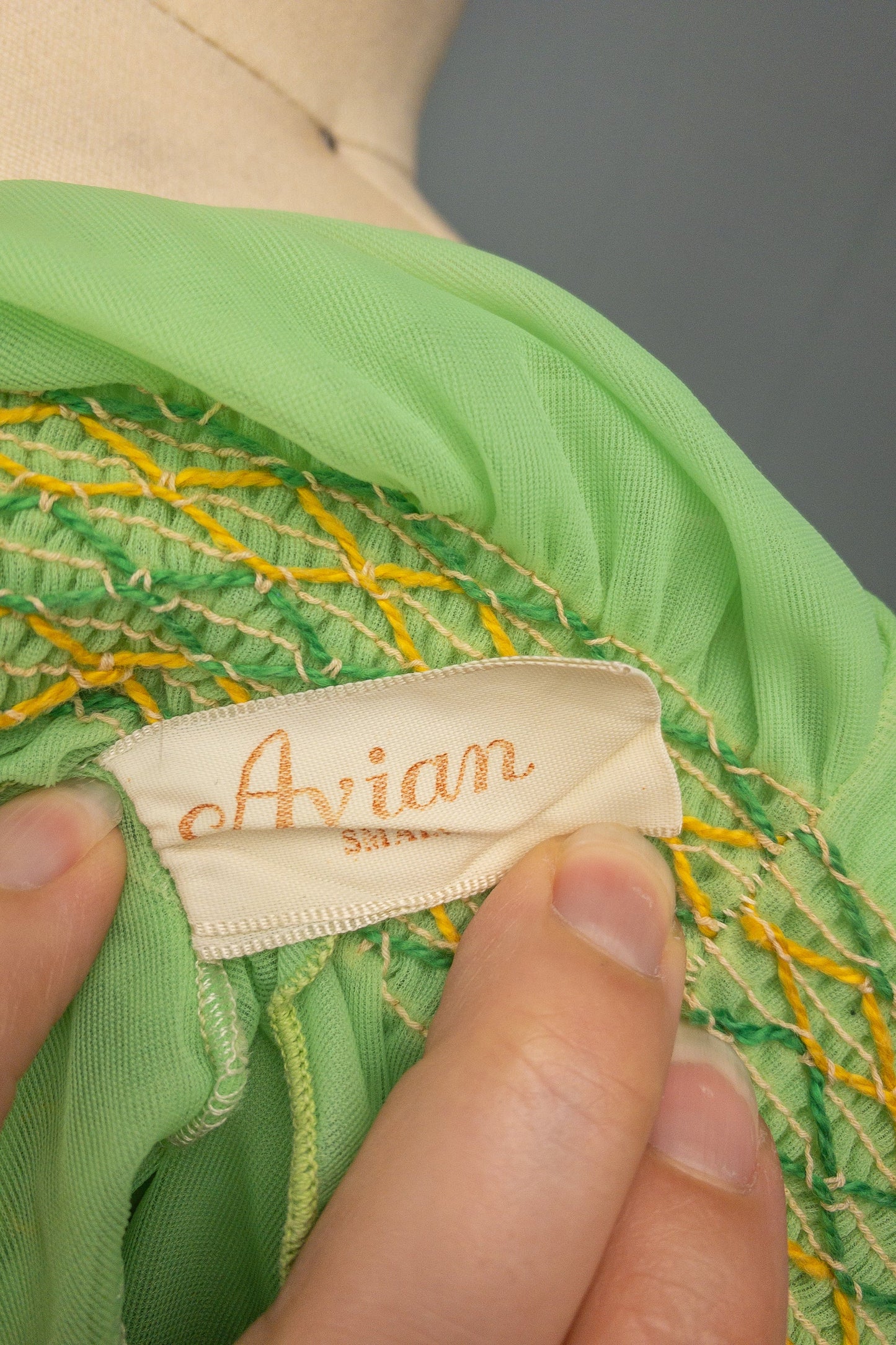60's Lime Green Sheer Babydoll Nightgown