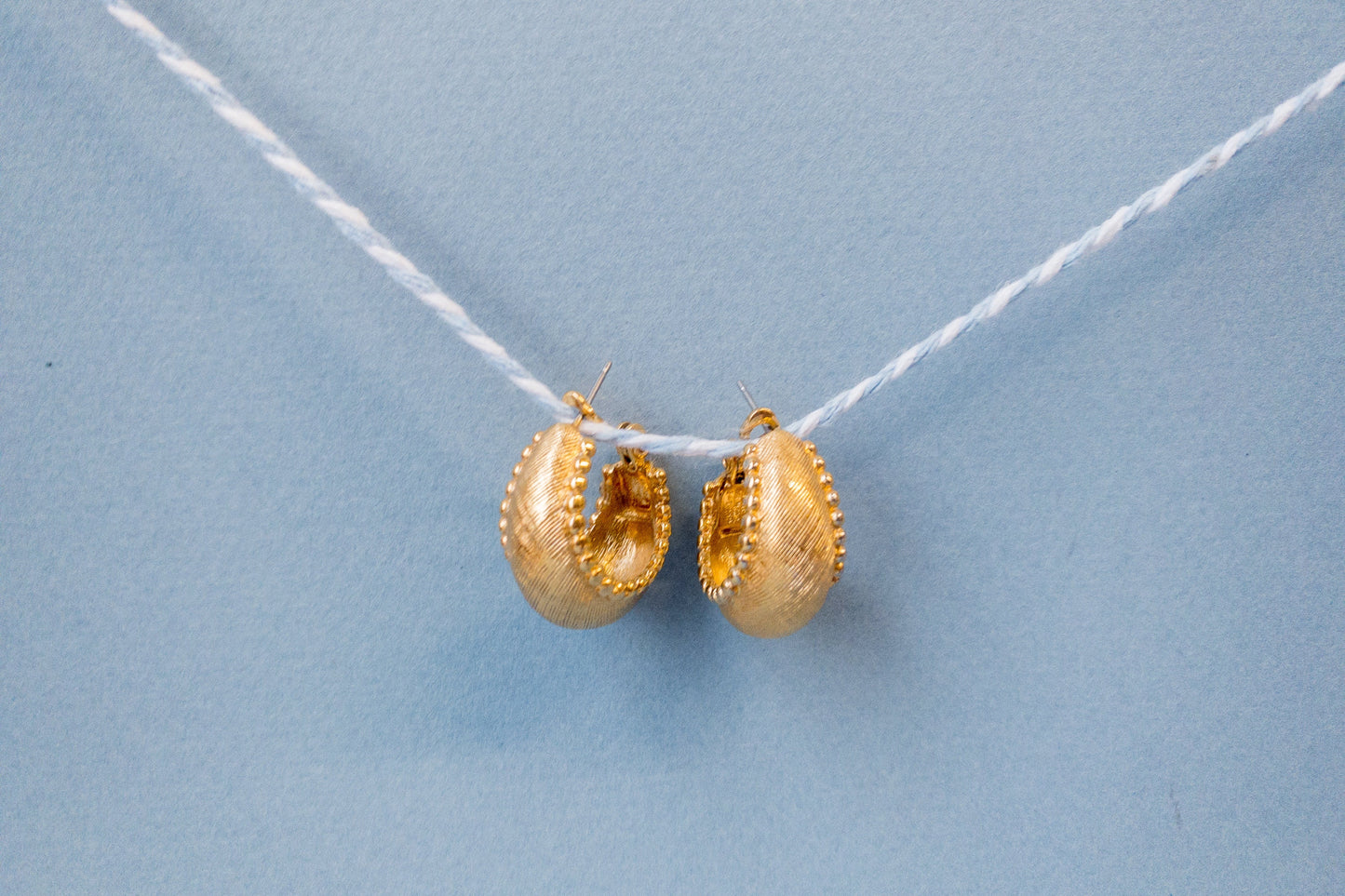 70's 80's Gold Hoop Huggie Earrings