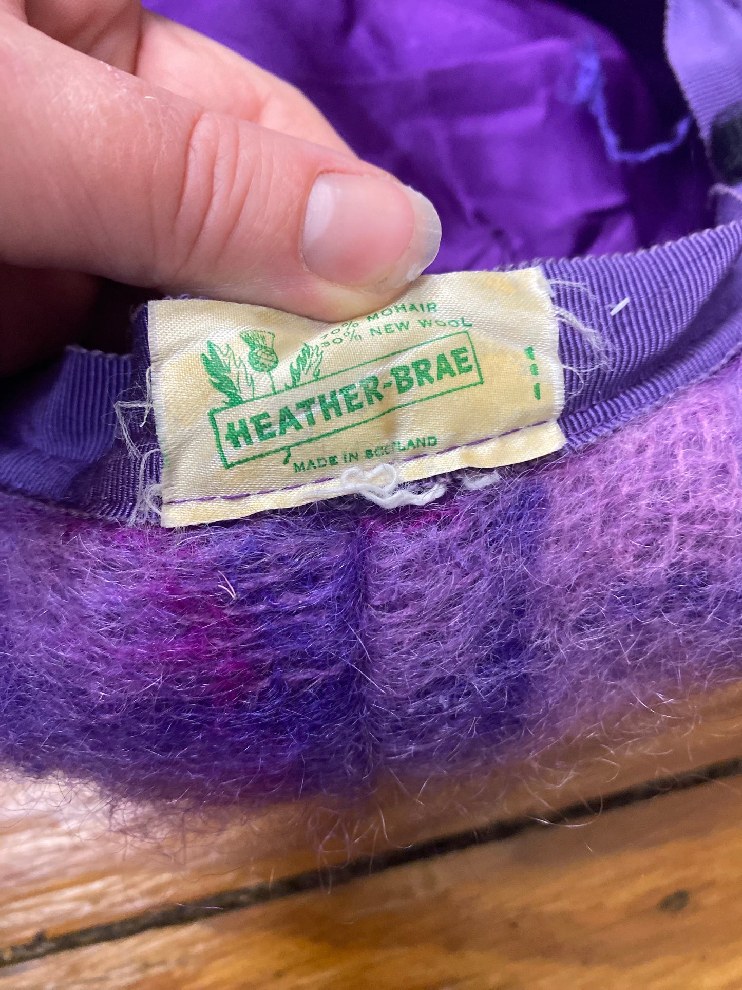 50's/60's "Marvelous Mrs. Maisel" Purple Plaid Mohair Wool Scottish Tam Beret