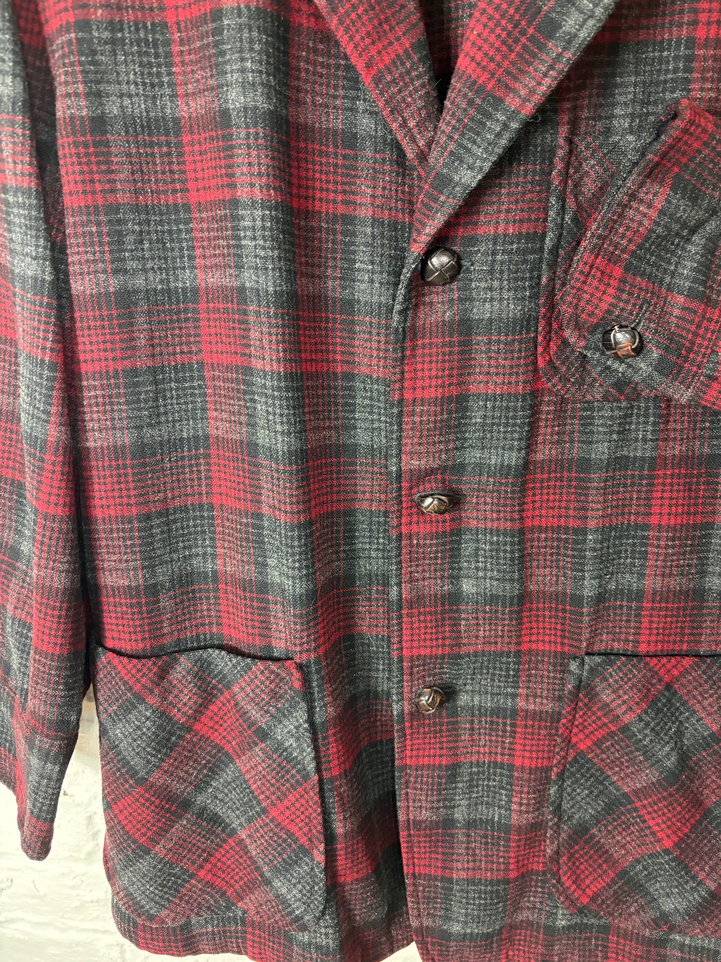 50's 60's Mrs. Maisel Pendleton Red & Black Wool 49'er Jacket | L