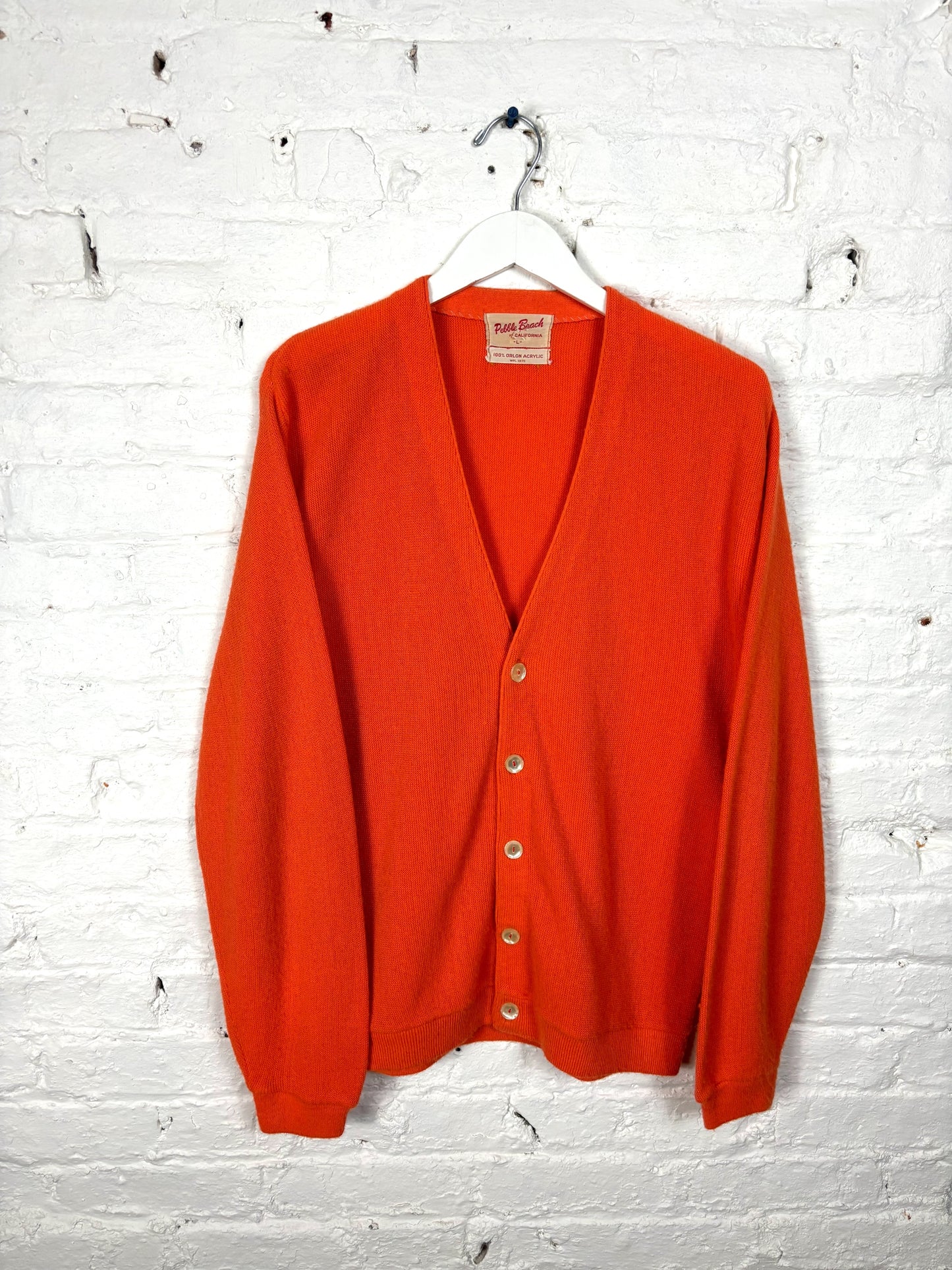 60's Mrs. Maisel Bright Tangerine Orange Grandpa Cardigan | L/XL