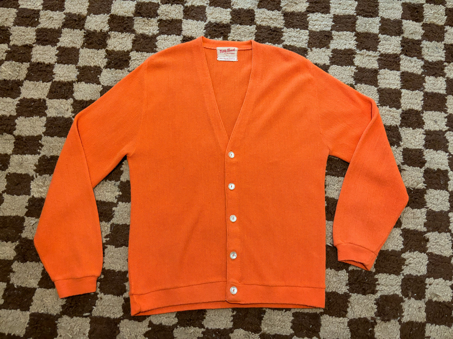 60's Mrs. Maisel Bright Tangerine Orange Grandpa Cardigan | L/XL