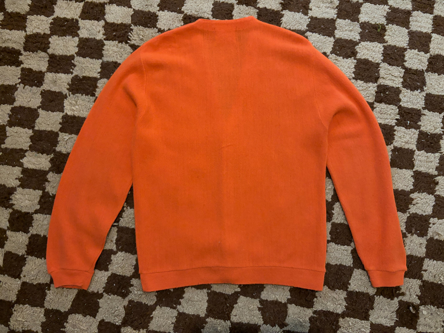 60's Mrs. Maisel Bright Tangerine Orange Grandpa Cardigan | L/XL
