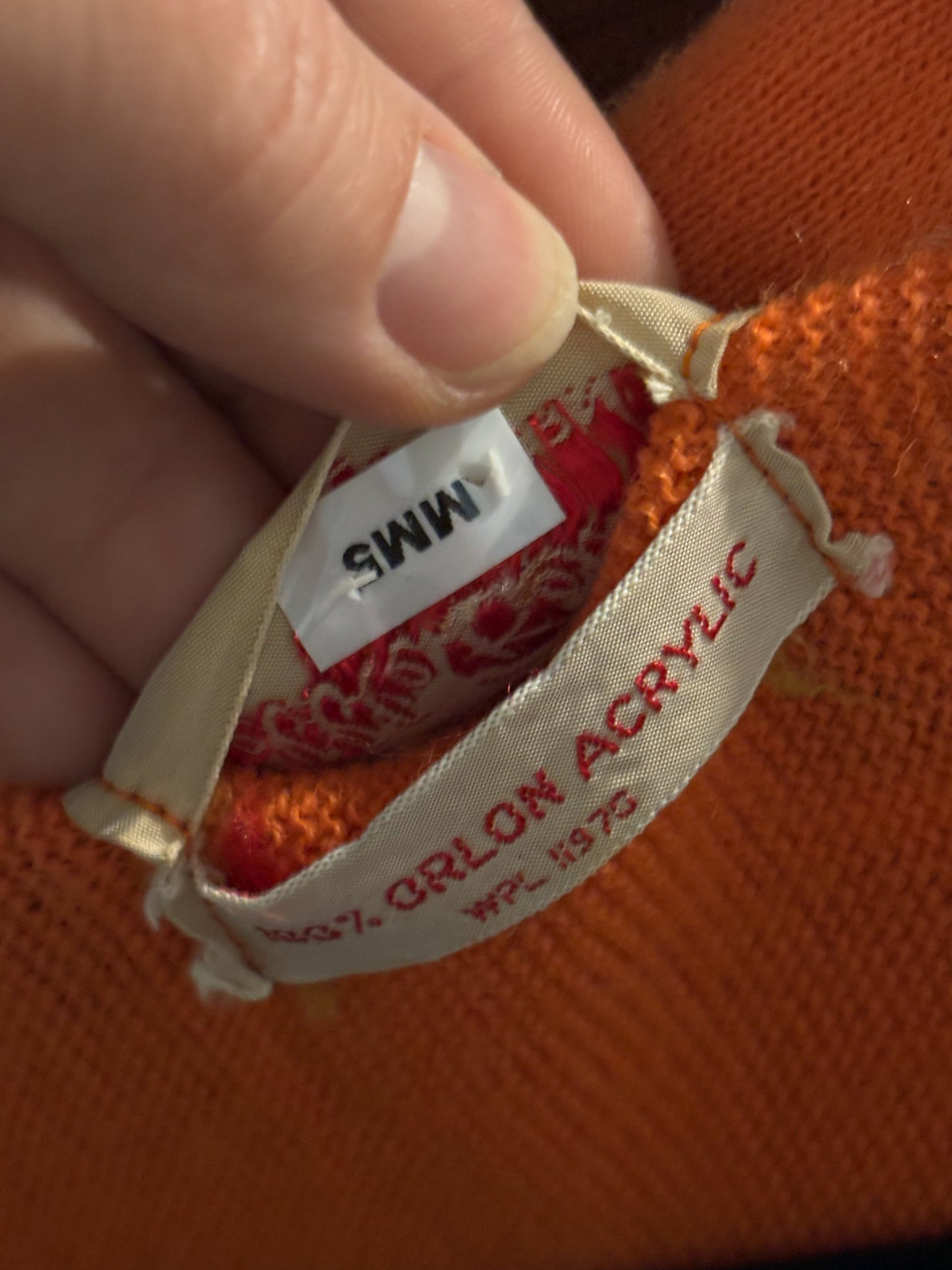 60's Mrs. Maisel Bright Tangerine Orange Grandpa Cardigan | L/XL