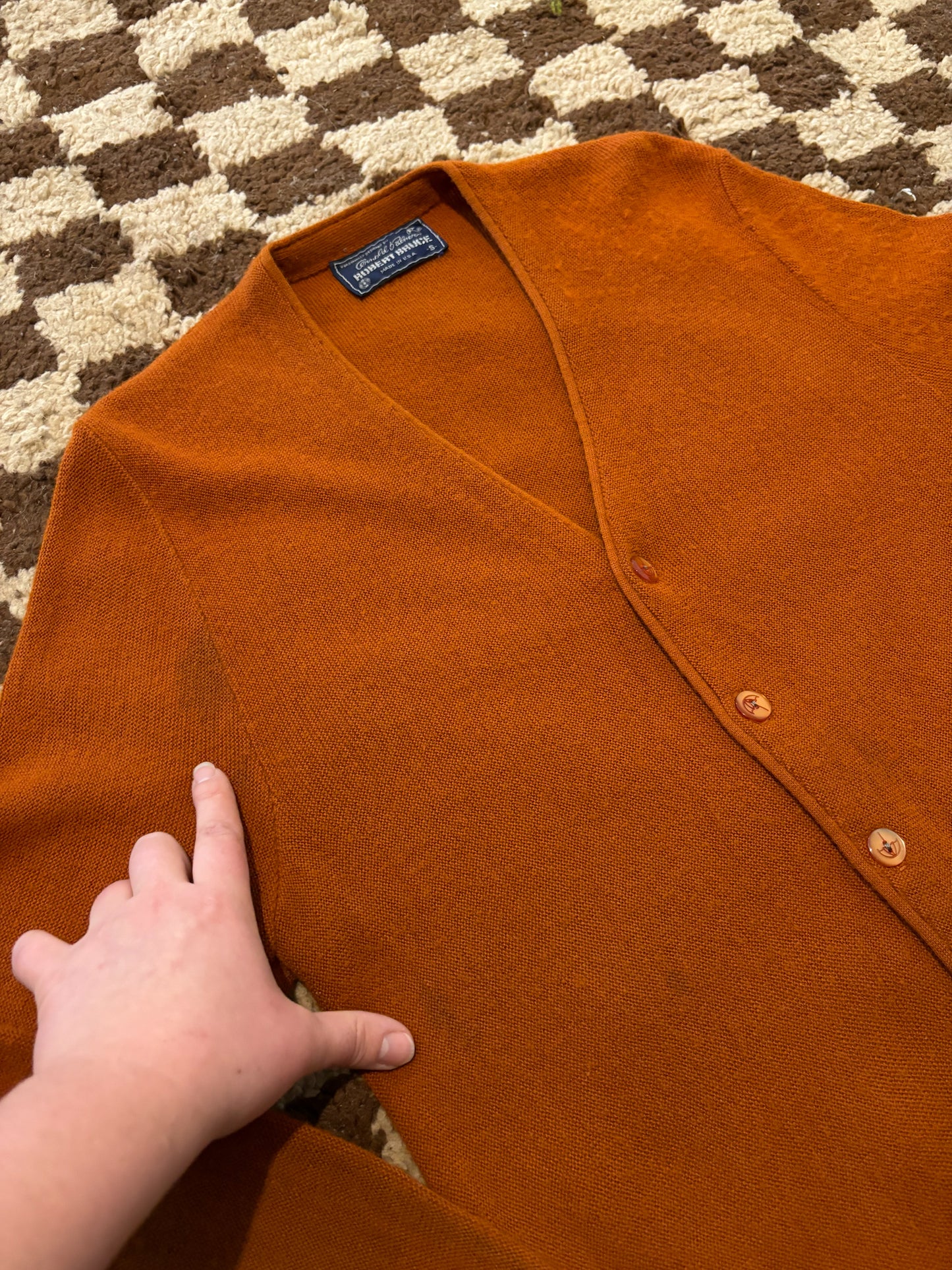 60's Mrs. Maisel Terracotta Orange Grandpa Cardigan | L/XL
