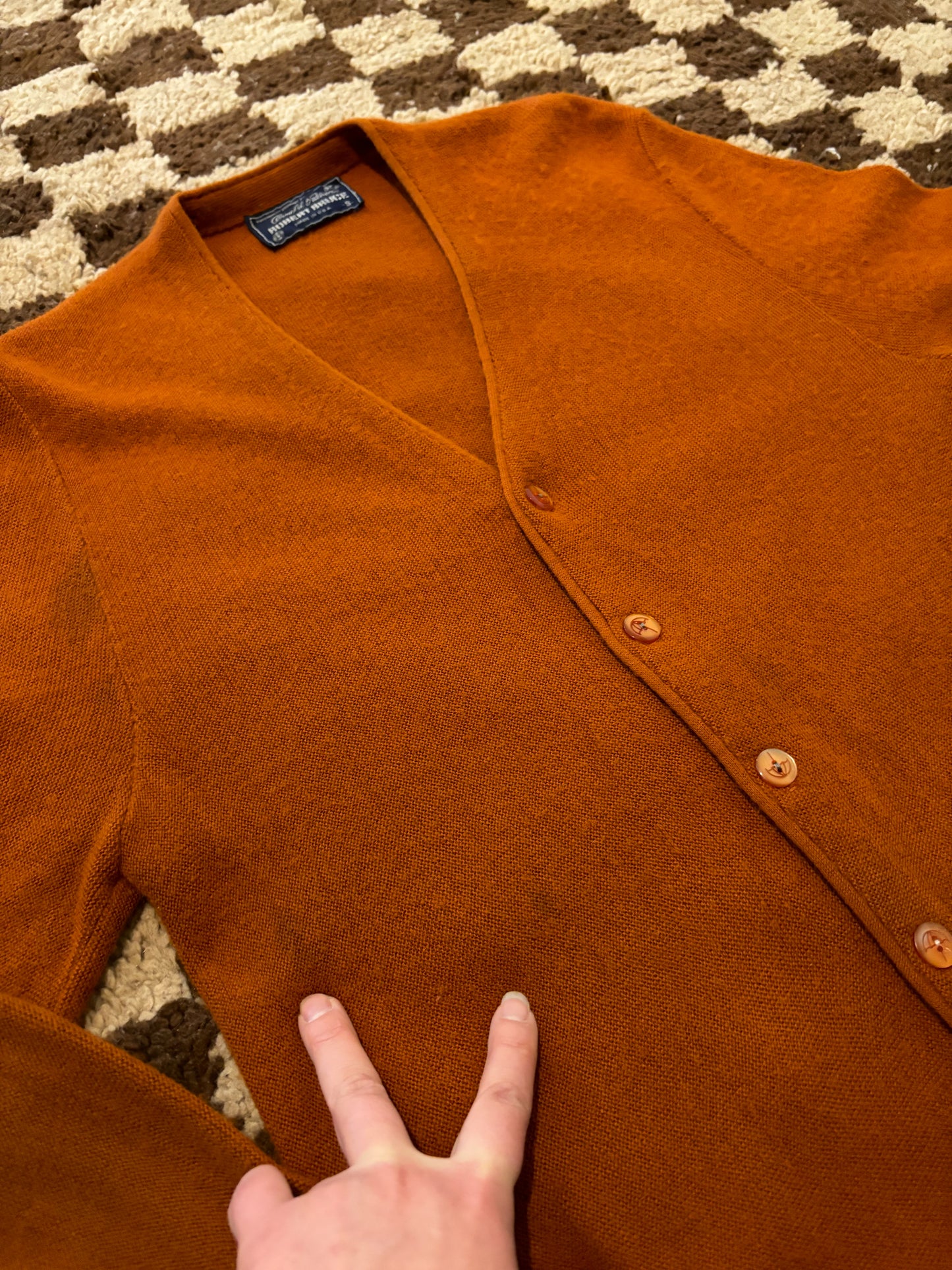 60's Mrs. Maisel Terracotta Orange Grandpa Cardigan | L/XL