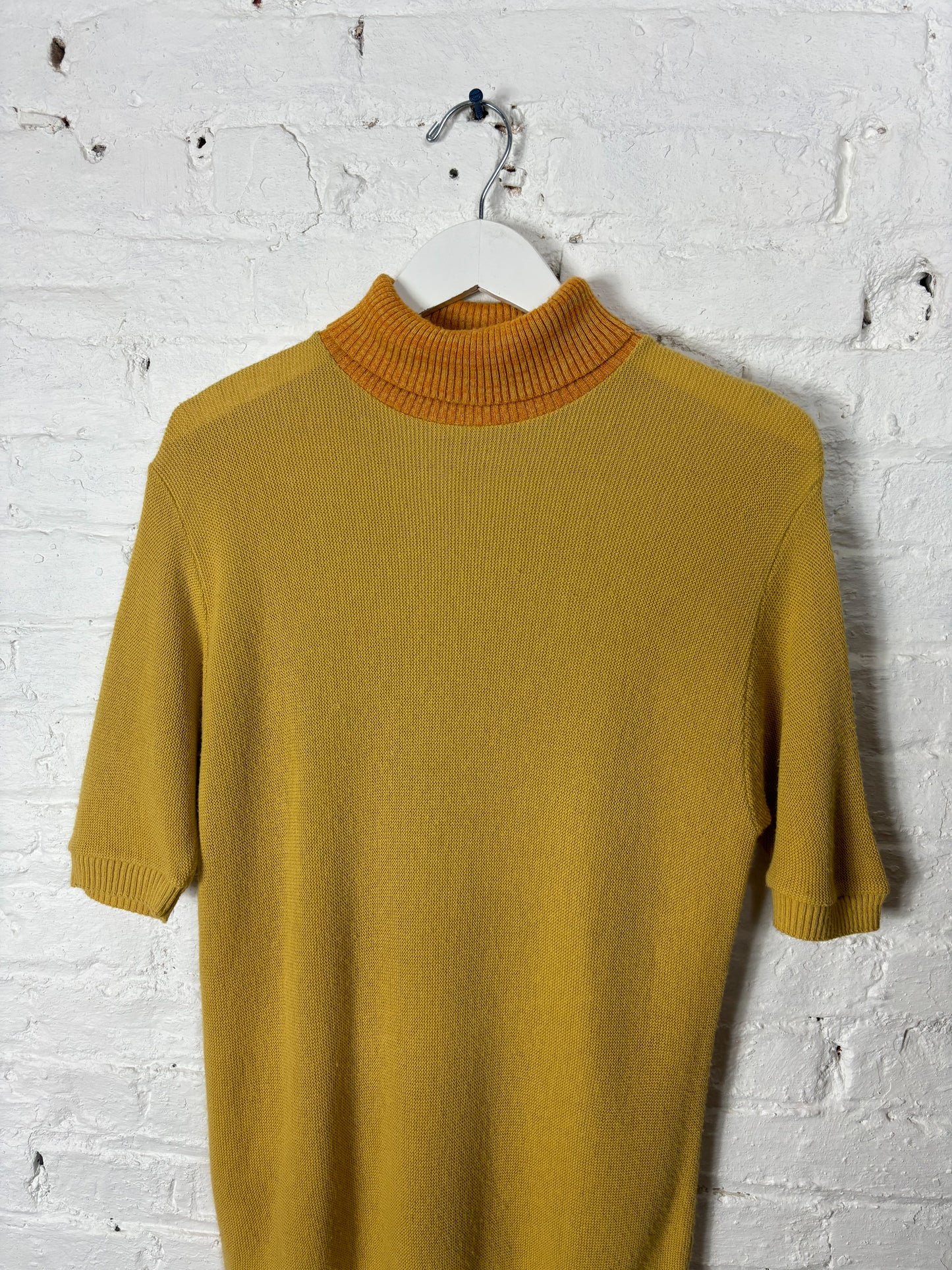 60's Mrs. Maisel Golden Yellow S/S Turtleneck Sweater | M/L