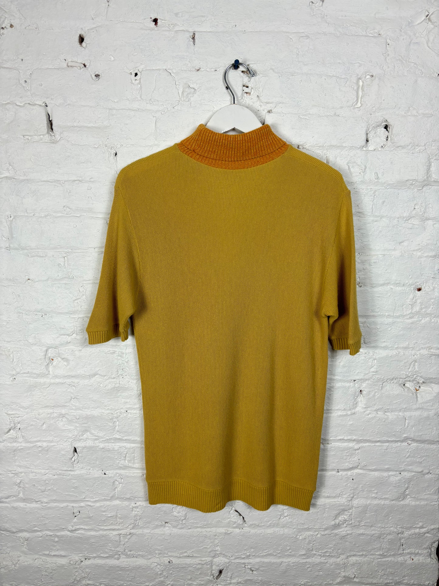 60's Mrs. Maisel Golden Yellow S/S Turtleneck Sweater | M/L