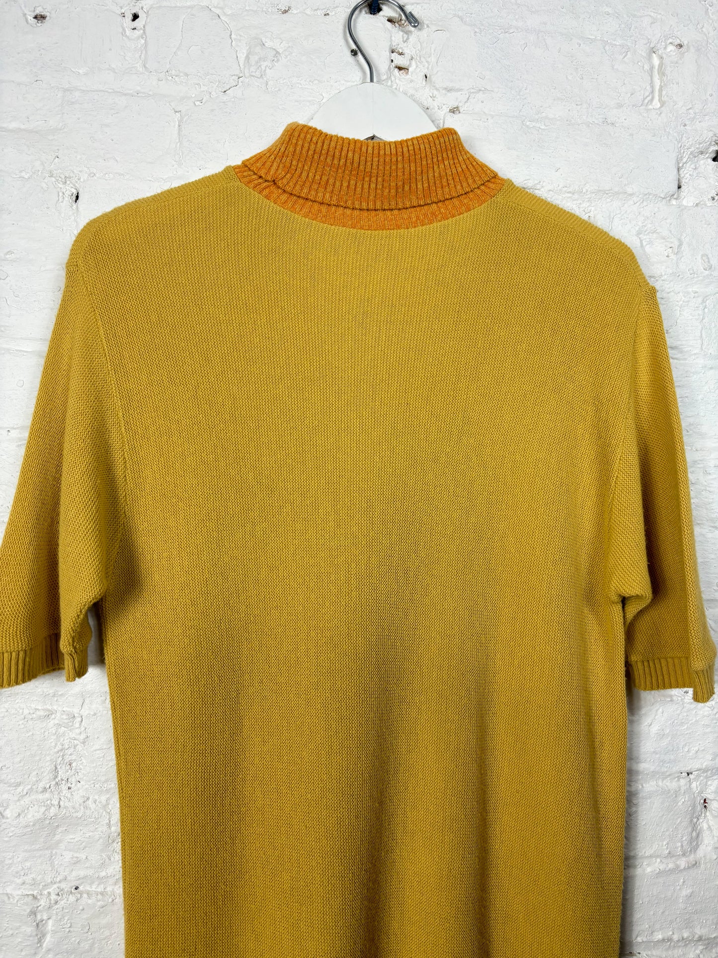 60's Mrs. Maisel Golden Yellow S/S Turtleneck Sweater | M/L