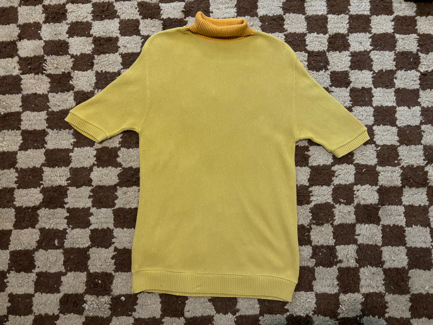 60's Mrs. Maisel Golden Yellow S/S Turtleneck Sweater | M/L