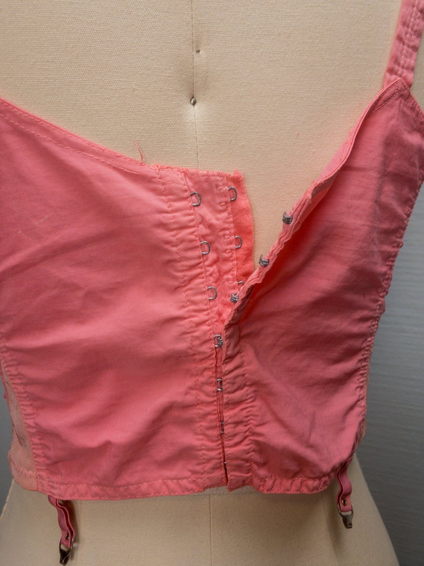 50's 60's Barbie Pink Long Line Bustier Bullet Bra