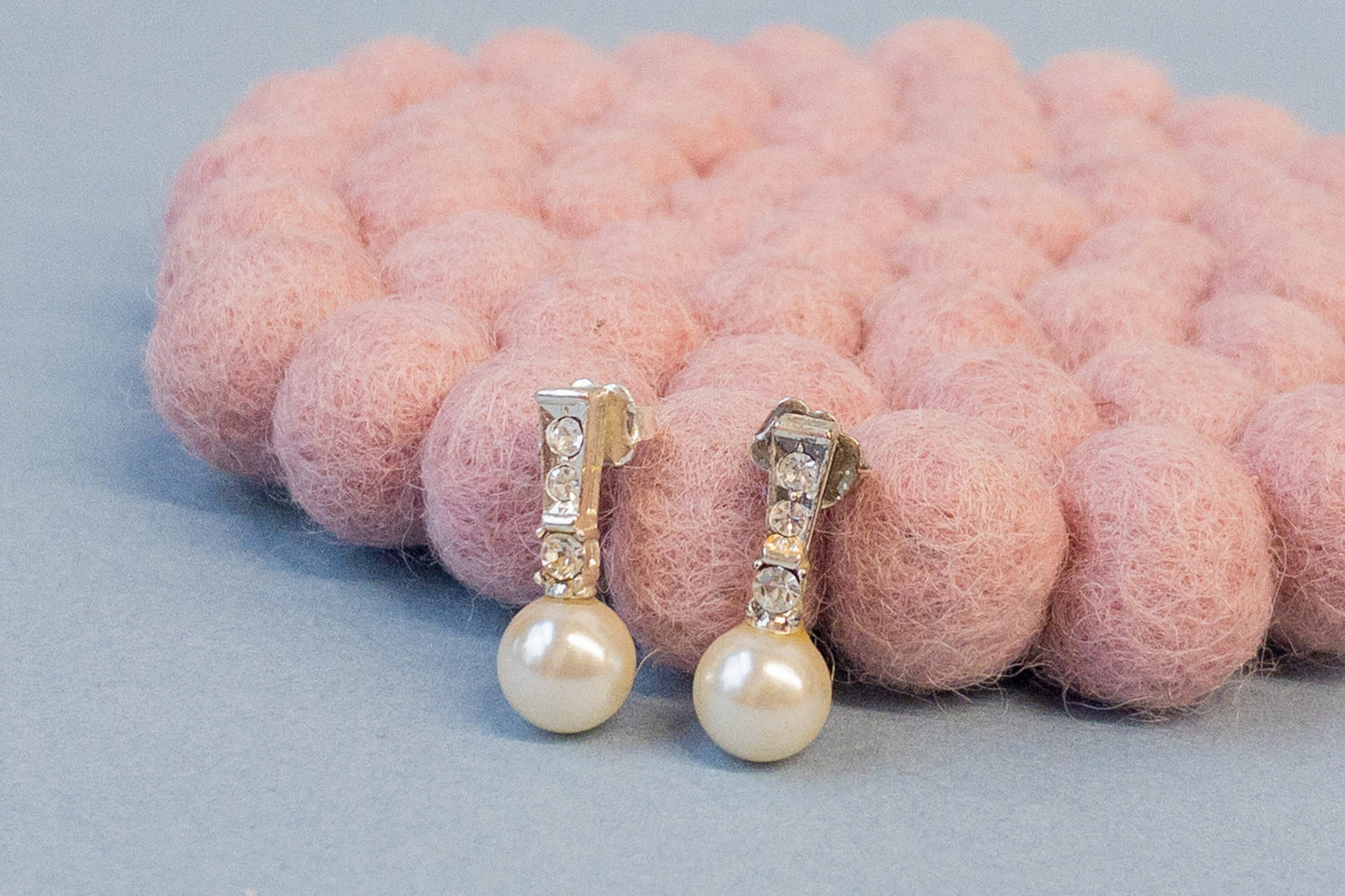 Rhinestone & Pearl Earrings