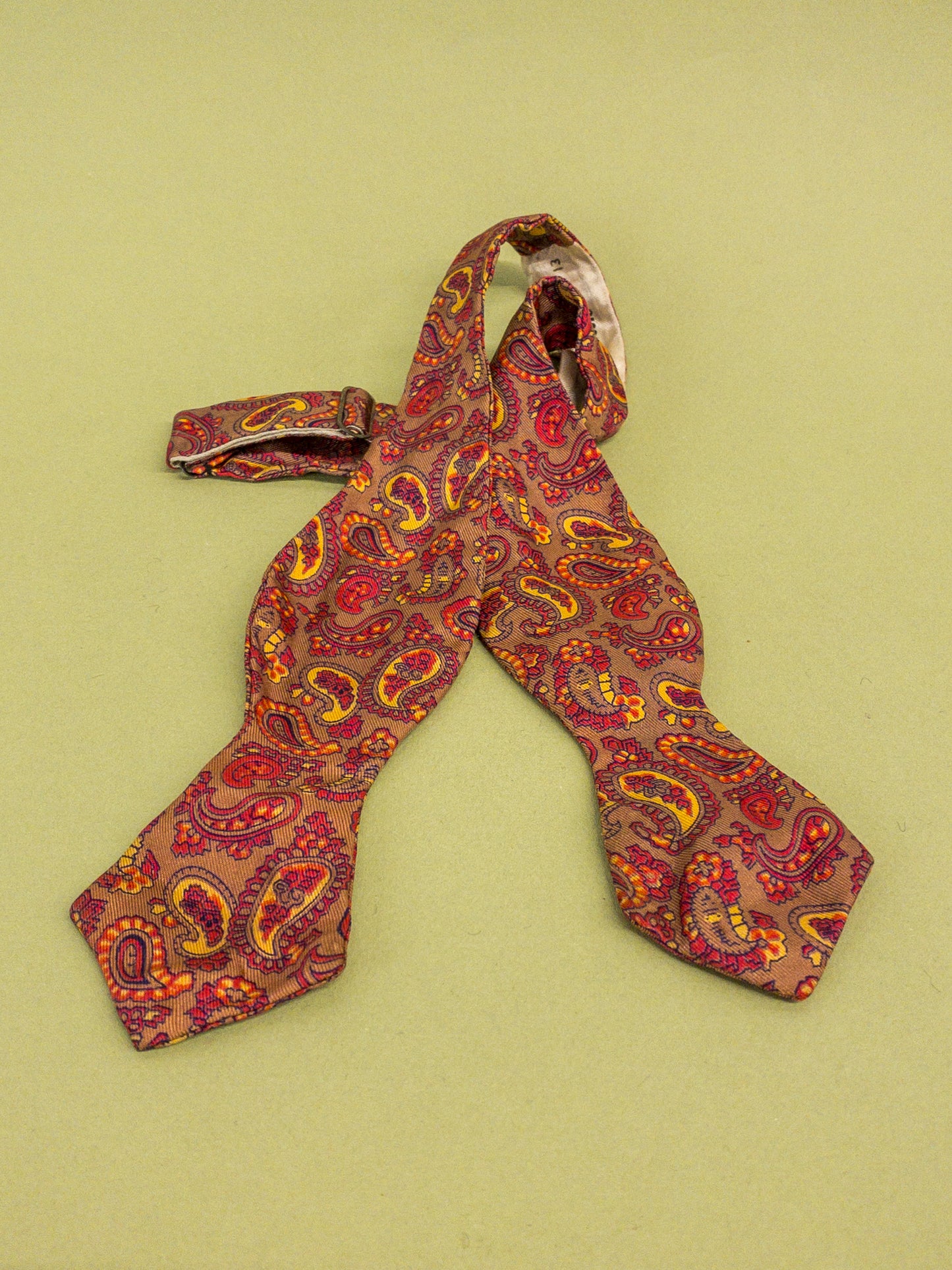 50's Brown & Red Paisley Self-Tie Bowtie