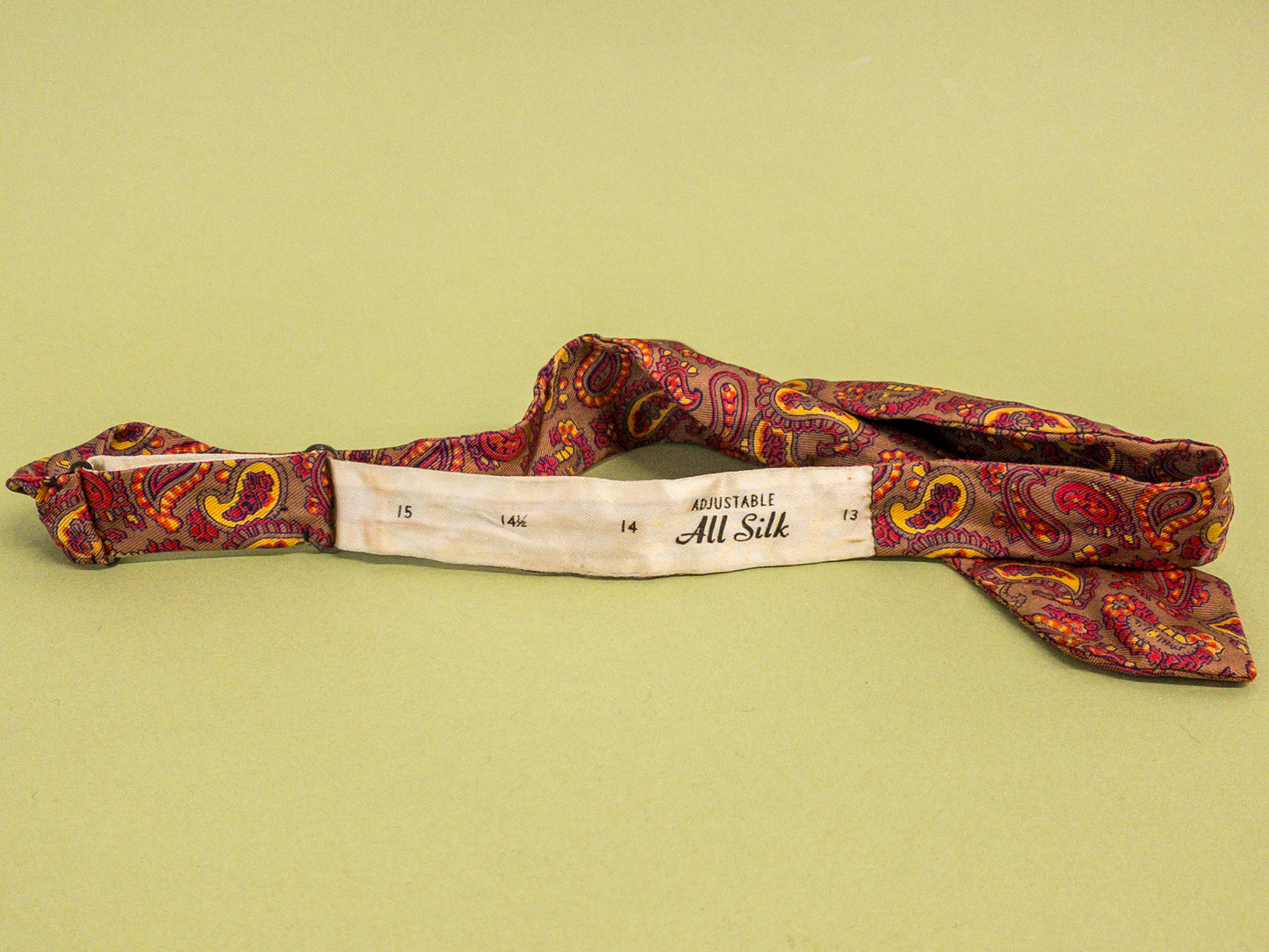 50's Brown & Red Paisley Self-Tie Bowtie