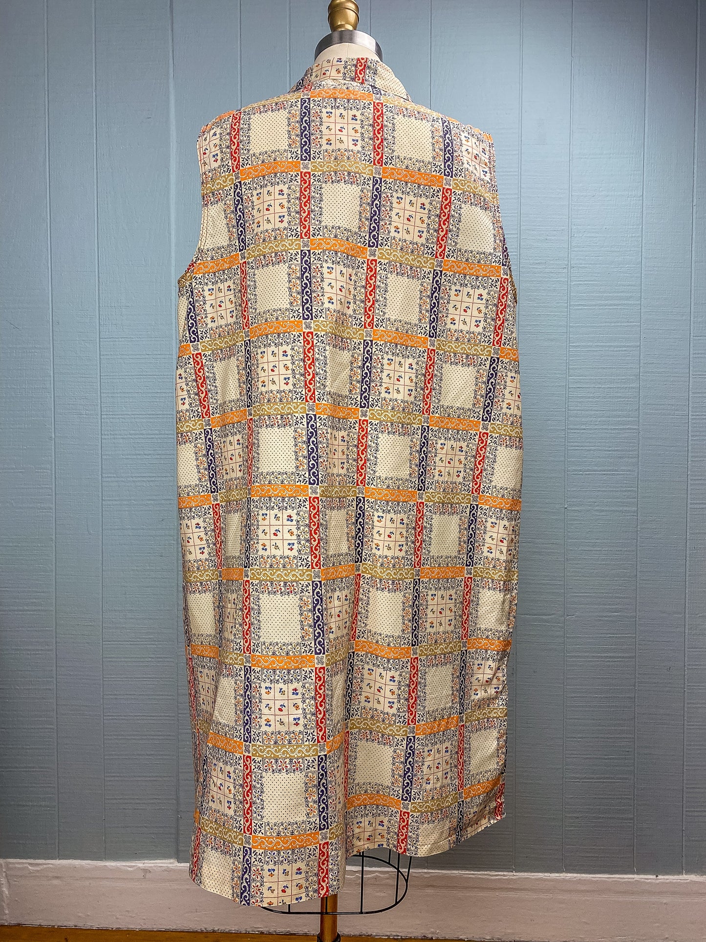 60's Patchwork Snap Front Dress | XL/XXL