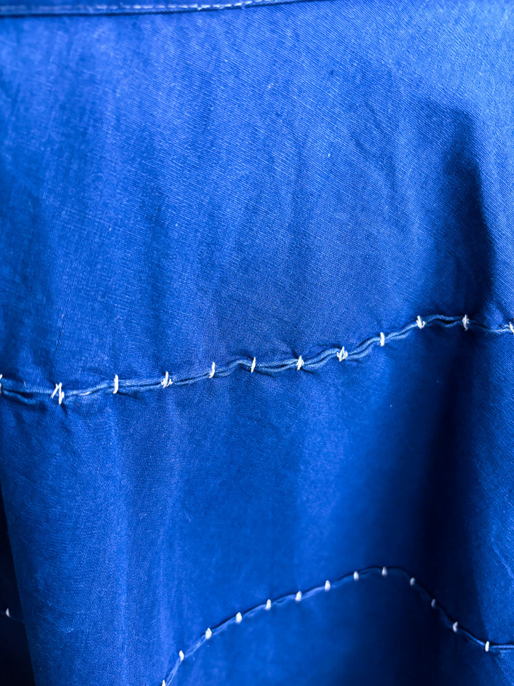 50's Navy Circle Skirt with White Stitching