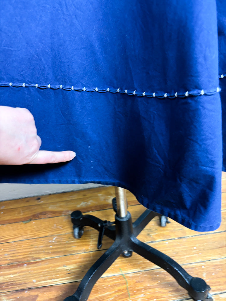 50's Navy Circle Skirt with White Stitching