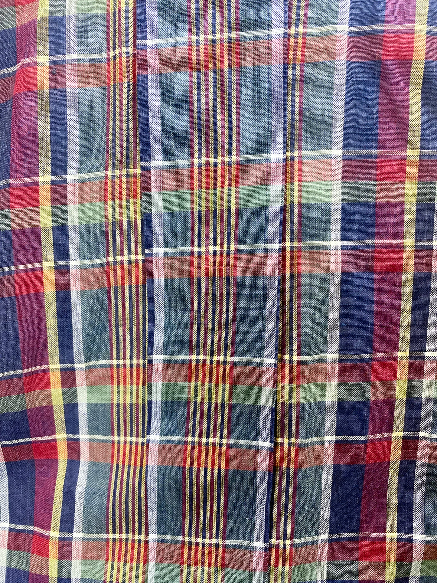 50's 60's Madras Plaid Shirt Dress Serbin | M