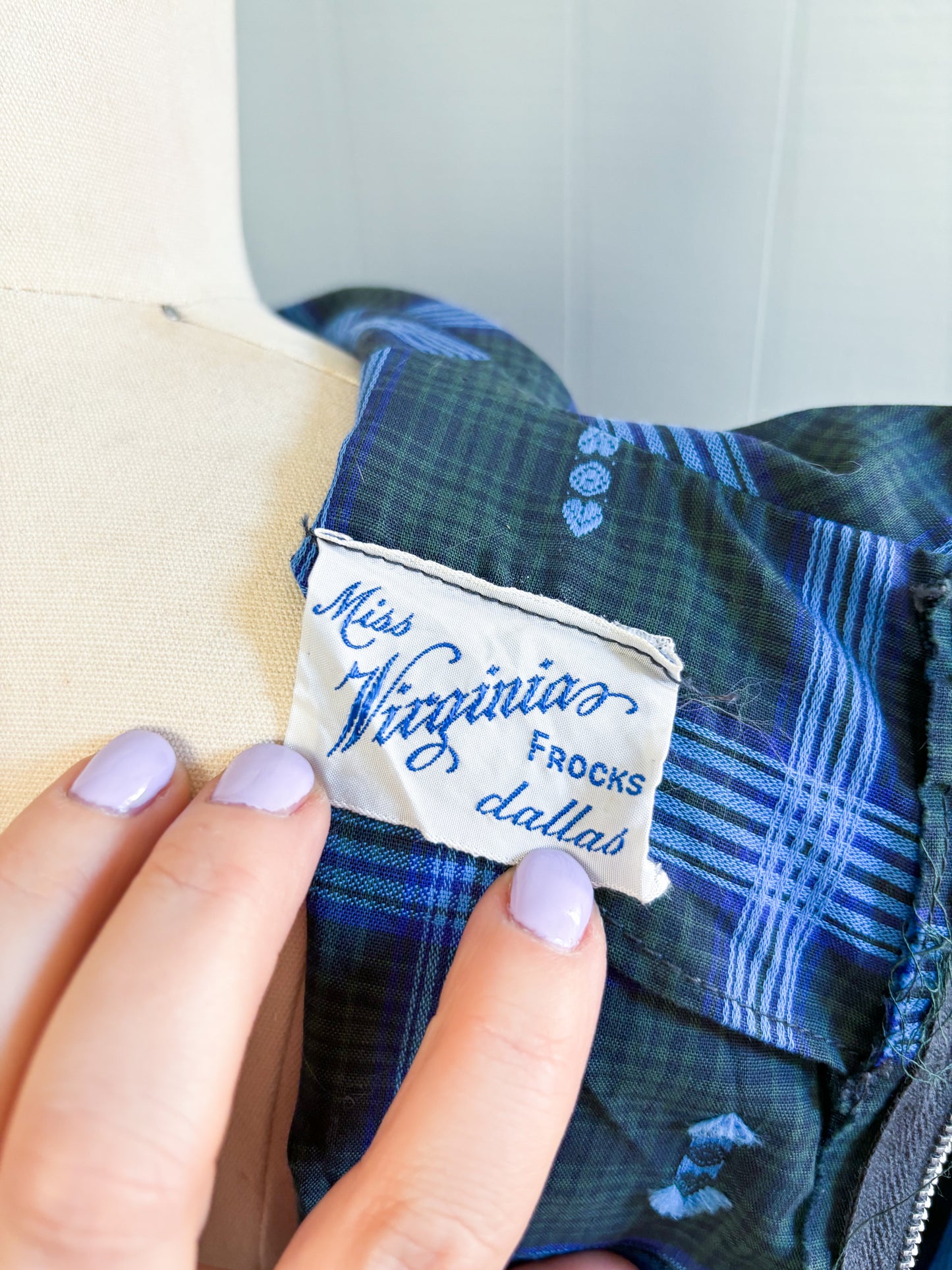 50's Mrs. Maisel Bows & Buttons Plaid Sweet Day Dress | XS