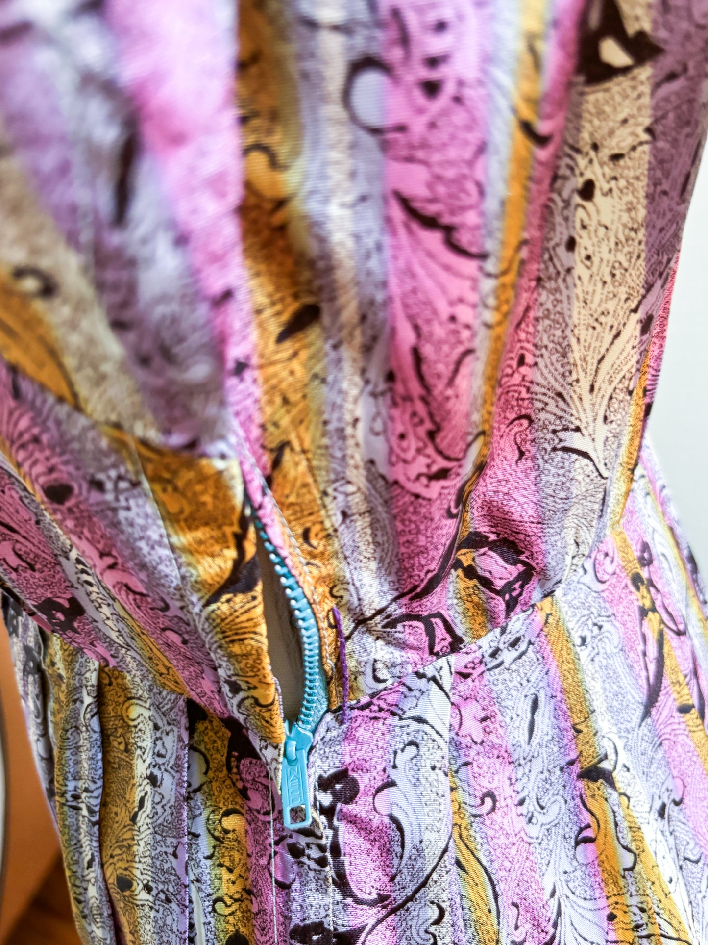 50's Mrs. Maisel Stripes & Paisley Pastel Dress | S/M