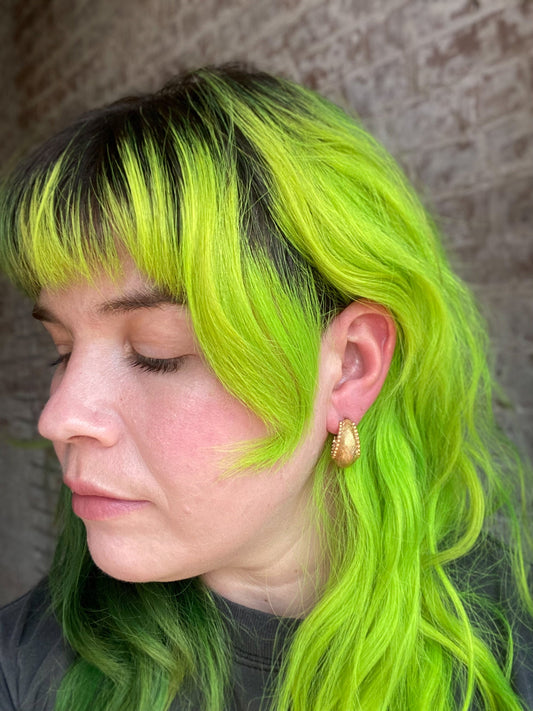 70's 80's Gold Hoop Huggie Earrings