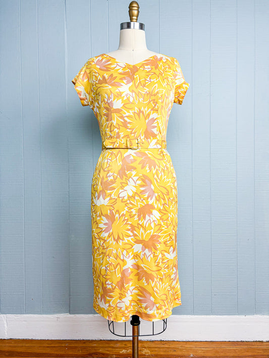 60s Mrs. Maisel Yellow Wild Daisy Dress | S/M